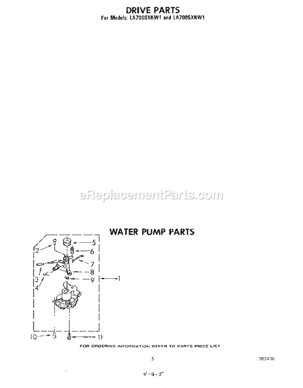 Whirlpool LA7000XKW1 Washer Water Pump Diagram