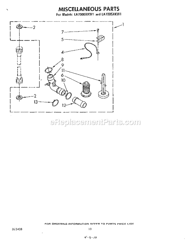 Whirlpool LA7005XKW1 Washer Miscellaneous , Literature and Optional Diagram