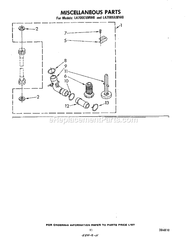 Whirlpool LA7005XMW0 Washer Miscellaneous , Literature and Optional Diagram