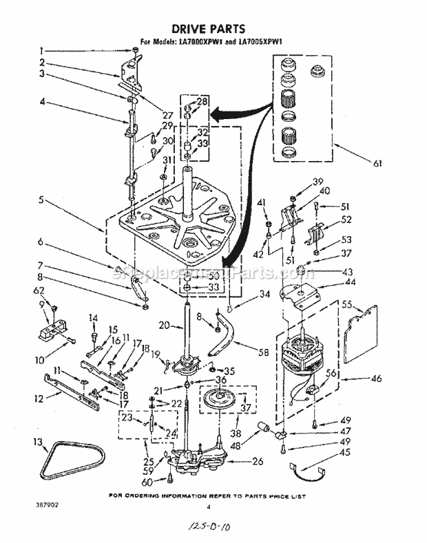 Whirlpool LA7005XPW1 Washer Drive Diagram