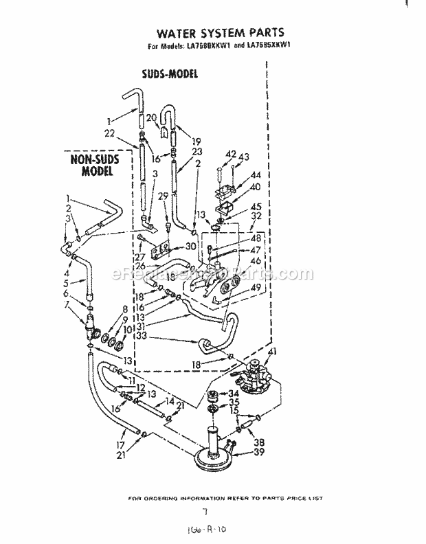 Whirlpool LA7680XKW1 Washer Water System Diagram