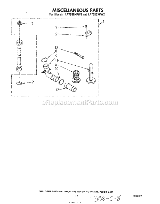 Whirlpool LA7680XPW2 Washer Miscellaneous , Literature and Optional Diagram