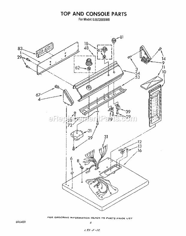 Whirlpool LE5720XSW0 Residential Dryer Page C Diagram