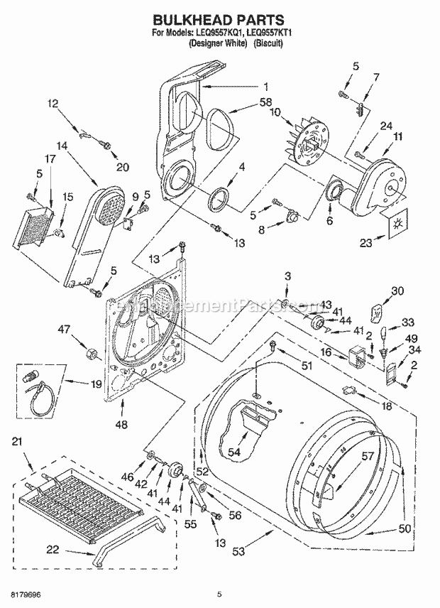 Whirlpool LEQ9557KT1 Residential Dryer Page C Diagram