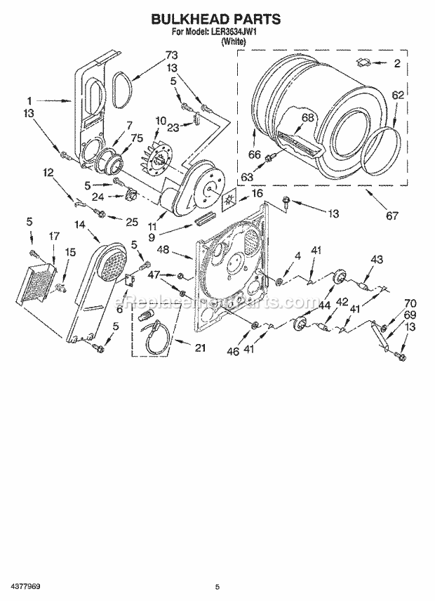 Whirlpool LER3634JW1 Residential Dryer Page C Diagram