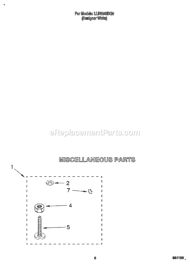 Whirlpool LLR9245BQ0 Washer Miscellaneous Diagram