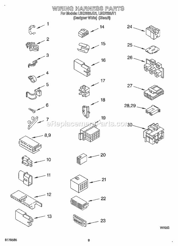 Whirlpool LSQ7533JQ1 Washer Page J Diagram