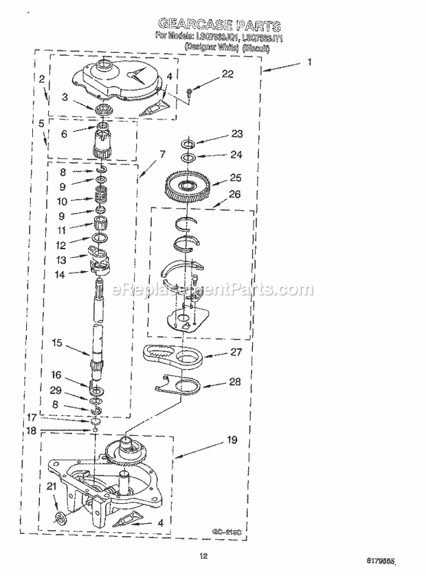 Whirlpool LSQ7533JQ1 Washer Machine Base Parts Diagram