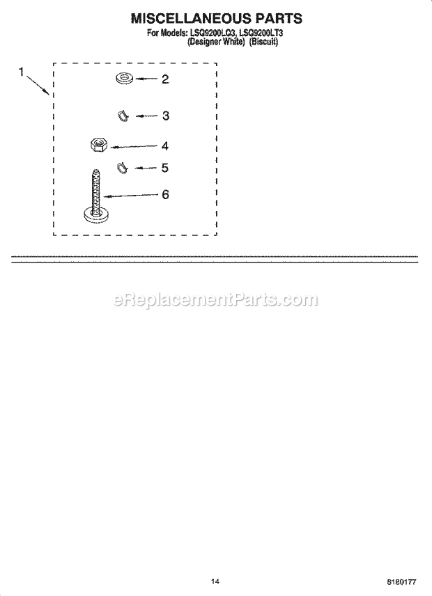 Whirlpool LSQ9200LQ3 Residential Washer Miscellaneous Parts - Optional Parts (Not Included) Diagram