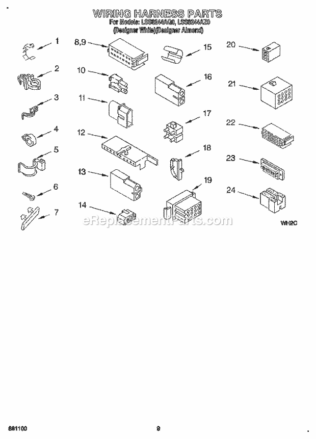 Whirlpool LSS8244AQ0 Washer Wiring Harness Diagram