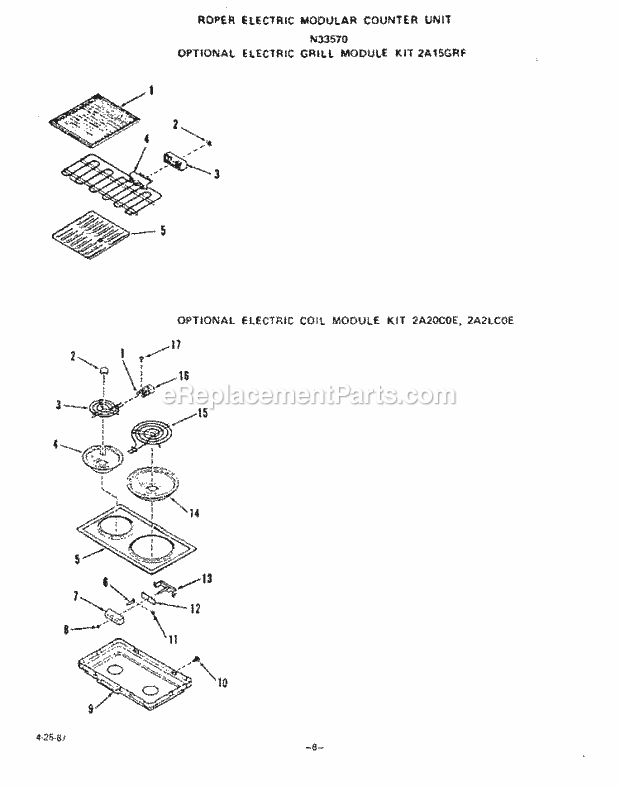 Whirlpool N3357^0 Range Electric Grill , Electric Coil Diagram