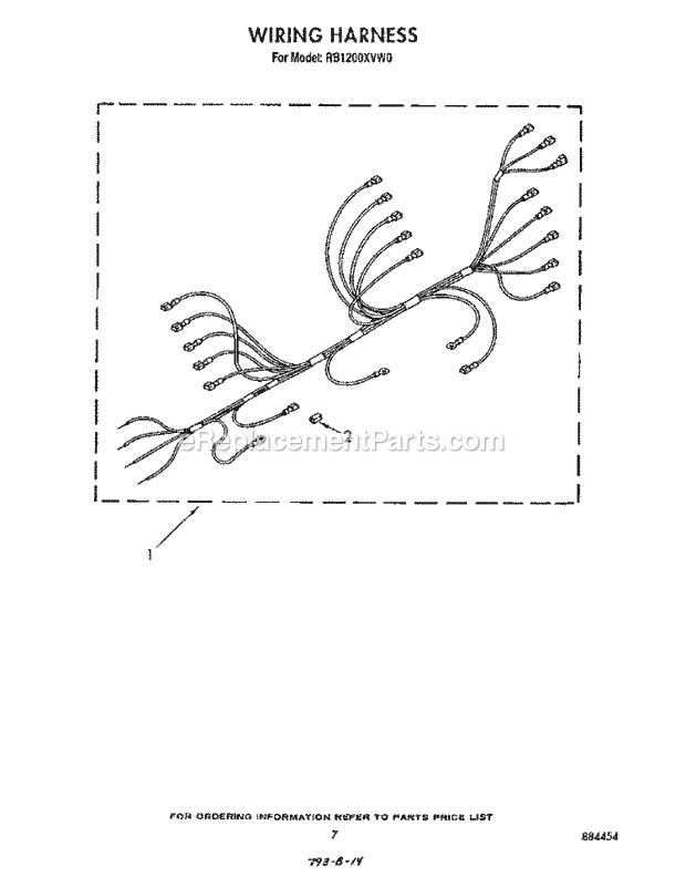 Whirlpool RB1200XVN0 Range Wiring Harness Diagram