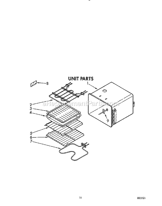 Whirlpool RB170PXYQ2 Range Unit Diagram