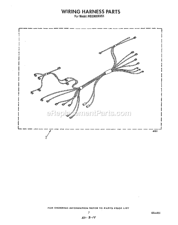 Whirlpool RB2000XVN1 Range Wiring Harness Diagram