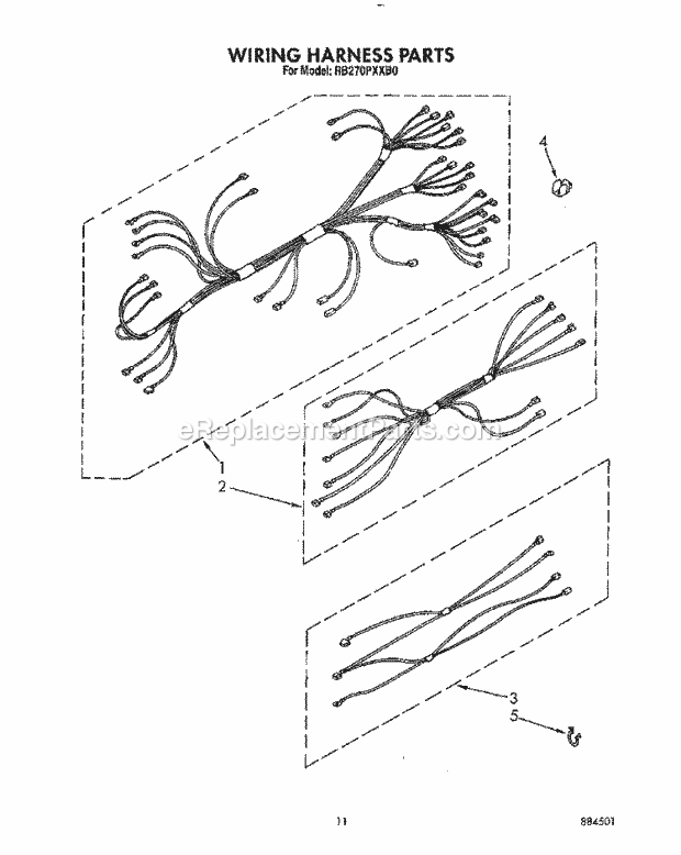 Whirlpool RB270PXXB0 Range Wiring Harness Diagram