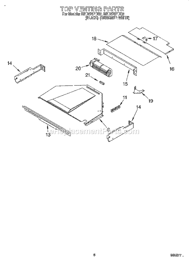 Whirlpool RBD276PDB2 Electric Built-in Oven Top Venting, Optional Diagram