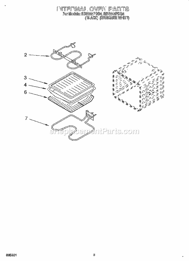 Whirlpool RBS245PDQ4 Electric Oven Internal Oven Diagram