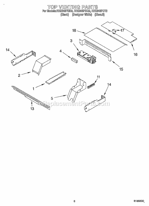 Whirlpool RBS245PDQ9 Electric Oven Top Venting, Optional Diagram