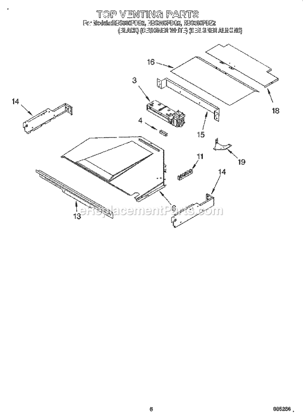Whirlpool RBS305PDQ2 Electric Built-in Oven Top Venting, Optional Diagram