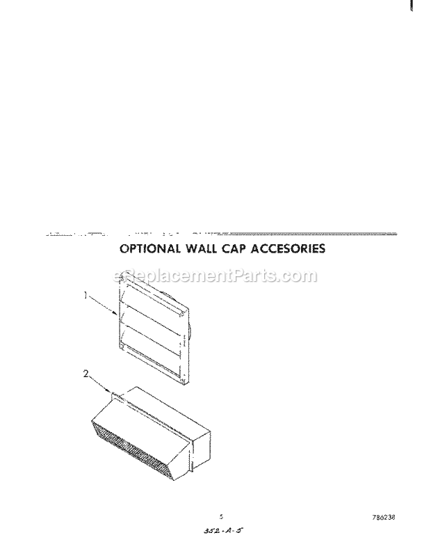 Whirlpool RC8900XMH0 Electric Range Wall Cap Accessories Diagram
