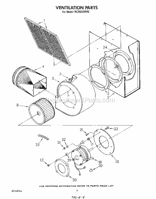 Whirlpool RC8920XRH2 Electric Range Ventilation Diagram