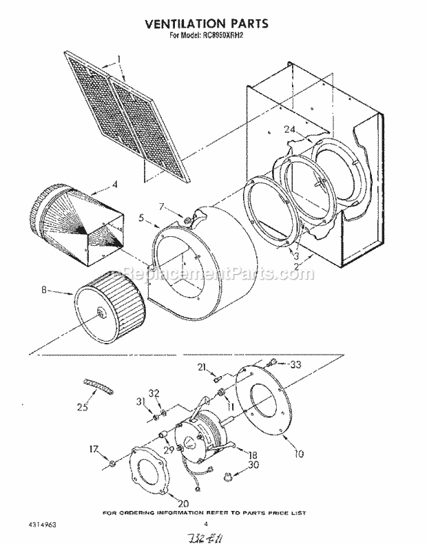 Whirlpool RC8950XRH2 Electric Range Ventilation Diagram