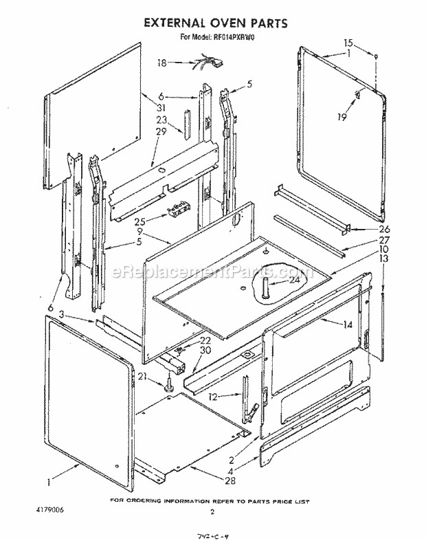 Whirlpool RF014PXRW0 Electric Range External Oven , Literature and Optional Diagram