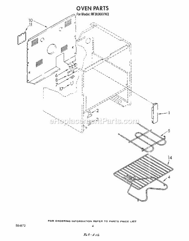 Whirlpool RF3000XVN2 Range Oven , Lit/Optional Diagram