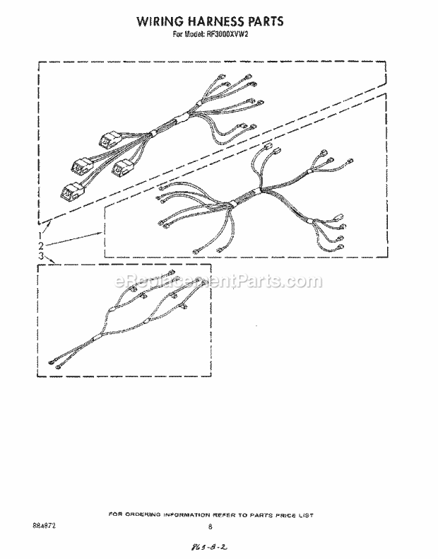 Whirlpool RF3000XVN2 Range Wiring Harness Diagram