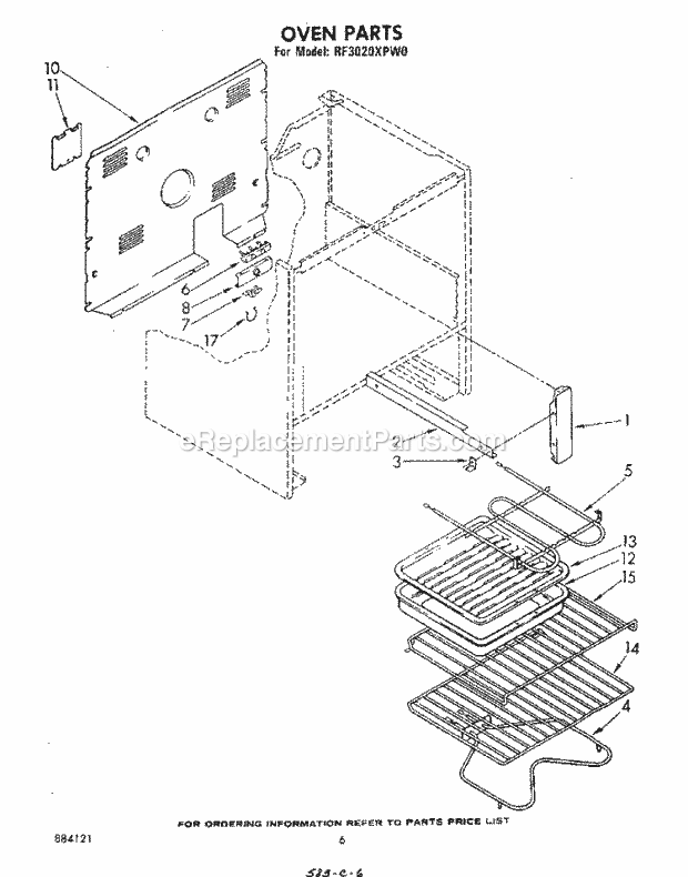 Whirlpool RF3020XPW0 Freestanding Electric Range Literature and Optional Diagram