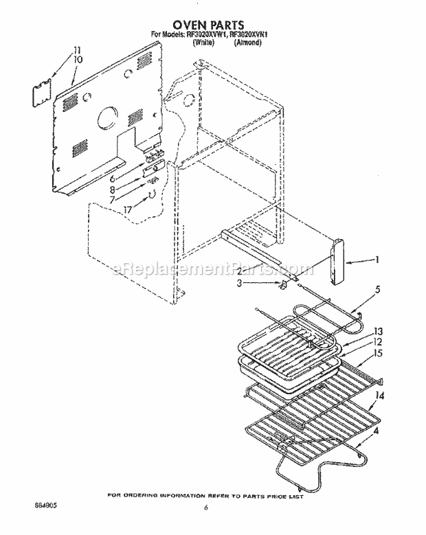 Whirlpool RF3020XVN1 Freestanding Electric Range Lit/Optional Diagram