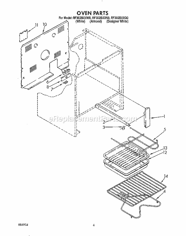 Whirlpool RF302BXXN0 Electric Range Oven (2), Optional Diagram