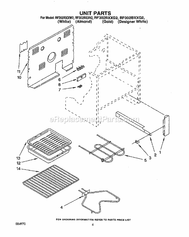 Whirlpool RF302BXXN2 Electric Range Unit, Optional Diagram