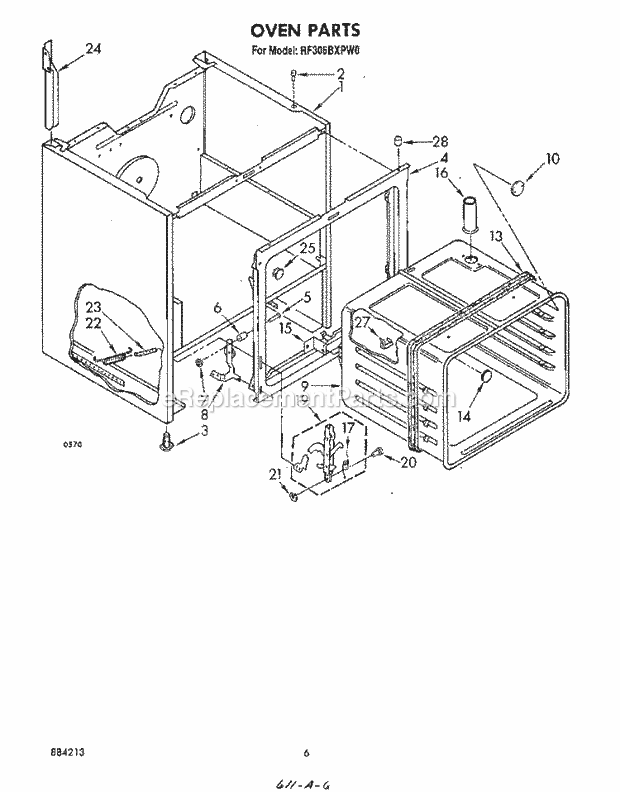 Whirlpool RF306BXPW0 Electric Range Oven (Continued) Diagram