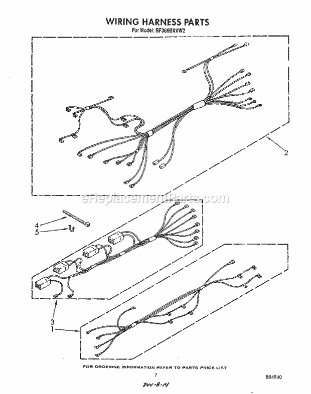 Whirlpool RF306BXVN2 Range Wiring Harness Diagram