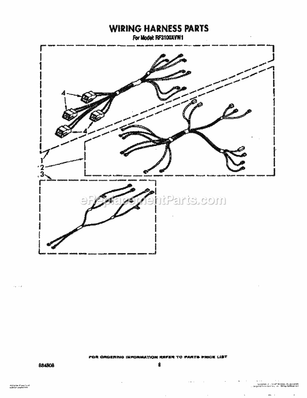 Whirlpool RF3100XVN1 Range Wiring Harness Diagram