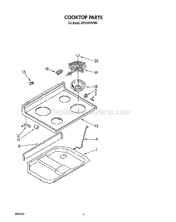 Whirlpool RF310PXVM0 30