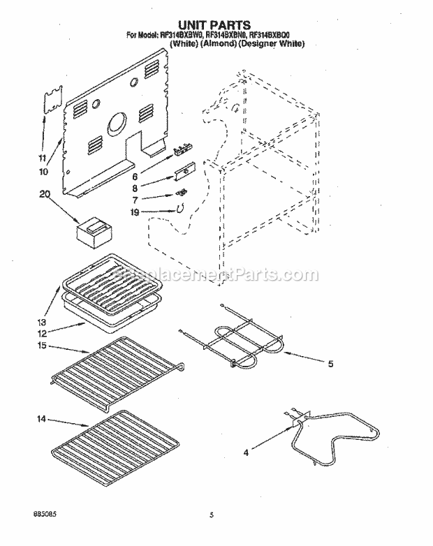 Whirlpool RF314BXBN0 30