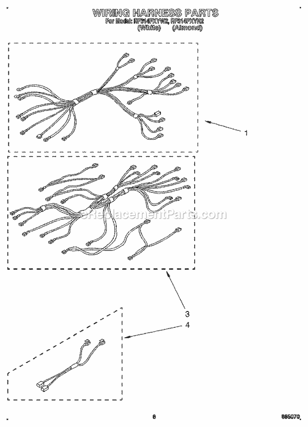 Whirlpool RF314PXYN2 Range Wiring Harness, Optional Diagram