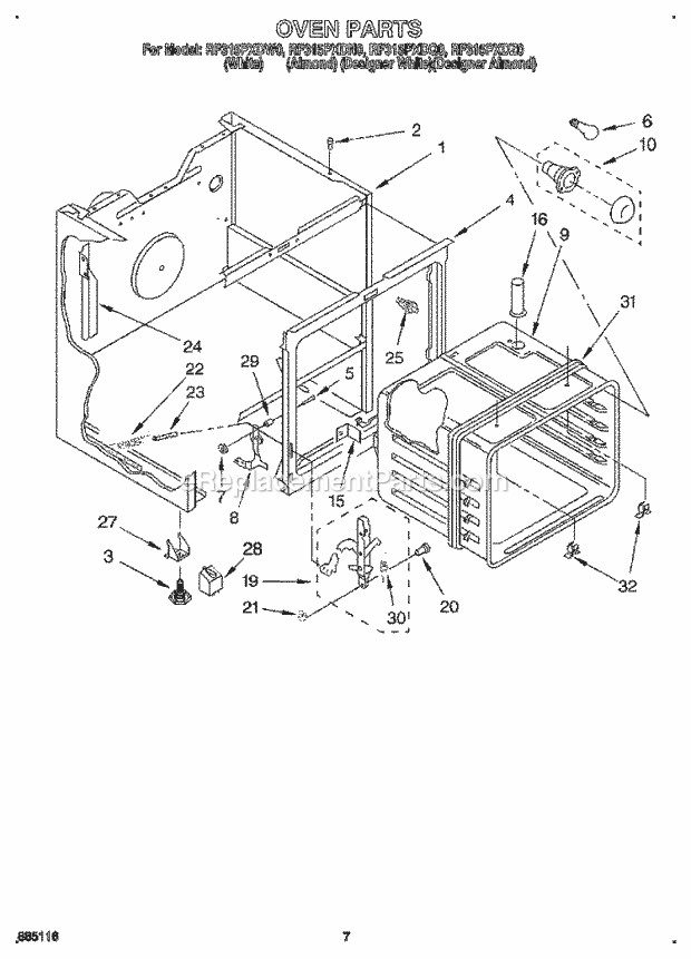 Whirlpool RF315PXDN0 30