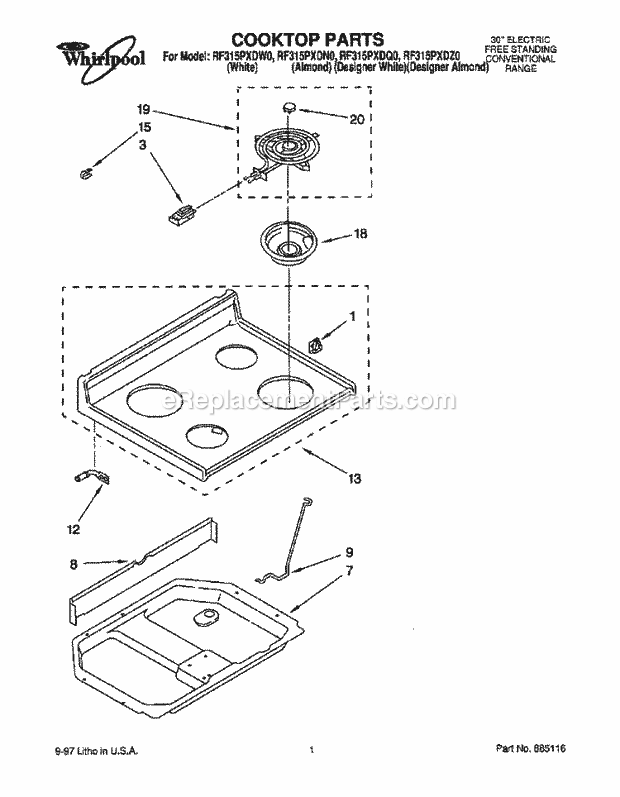 Whirlpool RF315PXDQ0 30