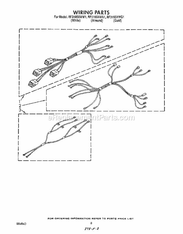 Whirlpool RF3165XWW1 Electric Range Wiring Diagram