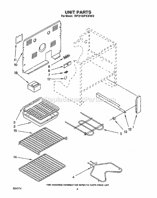 Whirlpool RF316PXXB2 Range Unit, Optional Diagram