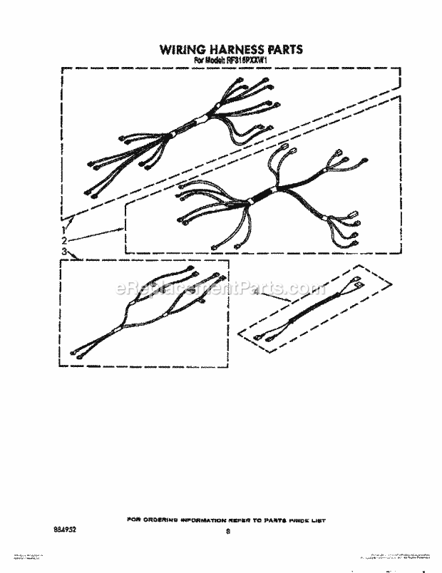 Whirlpool RF316PXXN1 Range Wiring Harness Diagram