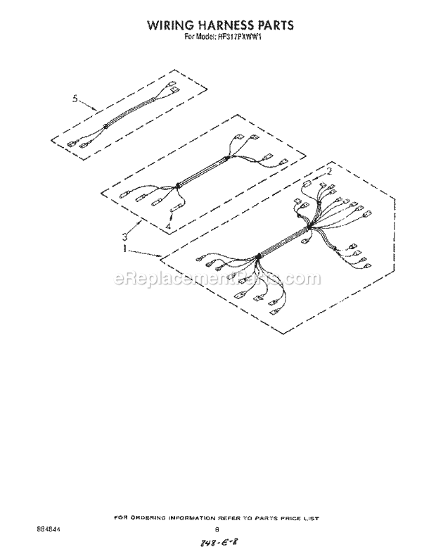 Whirlpool RF317PXWN1 Range Wiring Harness Diagram