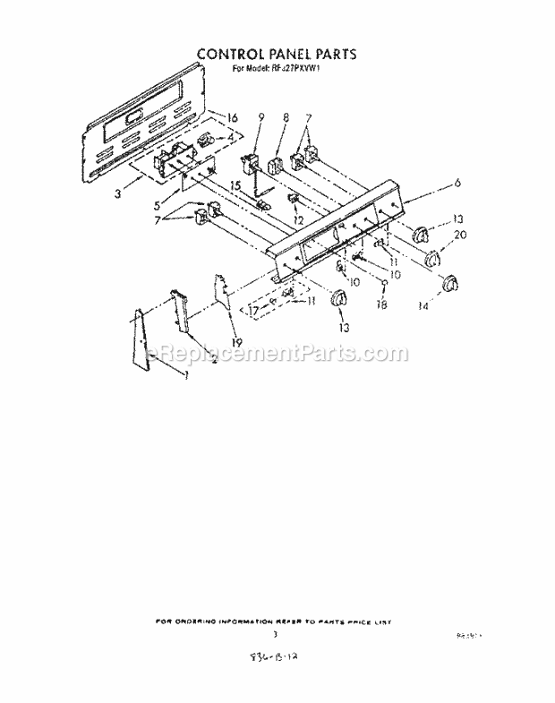 Whirlpool RF327PXVW1 Electric Range Page C Diagram