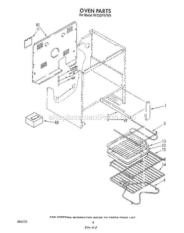 Whirlpool RF330PXVN0 Range Oven (Continued) , Lit/Optional Diagram