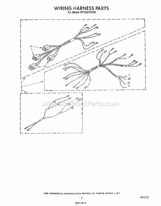 Whirlpool RF330PXVN0 Range Wiring Harness Diagram