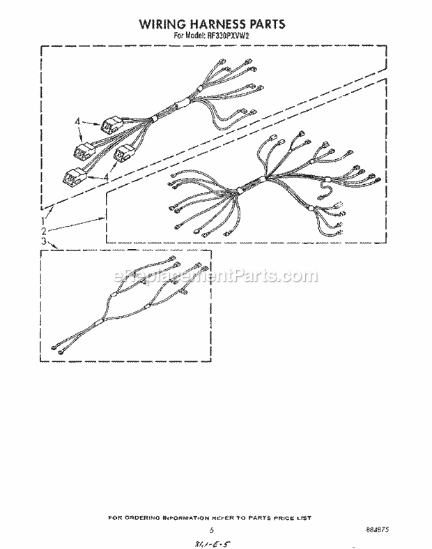 Whirlpool RF330PXVN2 Range Wiring Harness Diagram