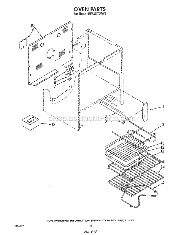 Whirlpool RF330PXVW2 Freestanding Electric Range Oven (Continued) , Lit/Optional Diagram